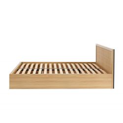 Lit à tiroirs AMANA cannage rotin 140x190 sommier inclus
