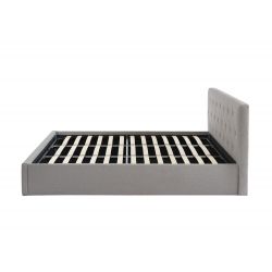 Lit coffre BAHIAtissu gris 180x200 sommier inclus