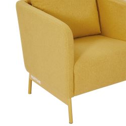Fauteuil PANTONE tissu jaune avec piètement métal jaune