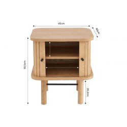 Table de chevet ERNEST 2 portes coulissantes 2 niches Bois, L45cm