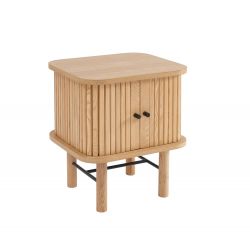 Table de chevet ERNEST 2 portes coulissantes 2 niches Bois, L45cm