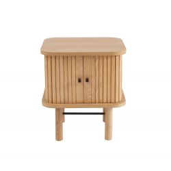 Table de chevet ERNEST 2 portes coulissantes 2 niches Bois, L45cm