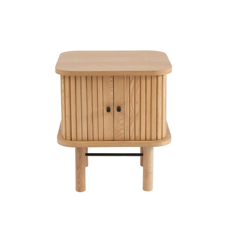 Table de chevet ERNEST 2 portes coulissantes 2 niches Bois, L45cm