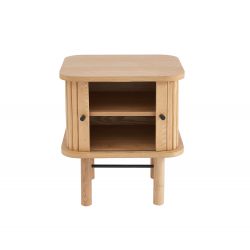 Table de chevet ERNEST 2 portes coulissantes 2 niches Bois, L45cm