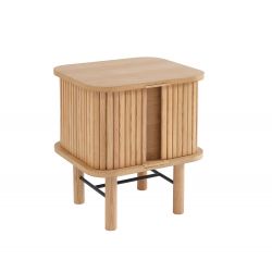 Table de chevet ERNEST 2 portes coulissantes 2 niches Bois, L45cm