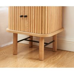 Table de chevet ERNEST 2 portes coulissantes 2 niches Bois, L45cm